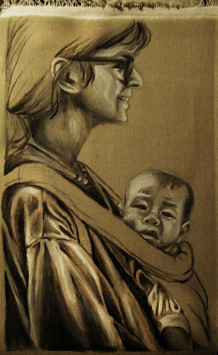 Acrylic on Canvas ( natural finish) 60x30 cm, 2013